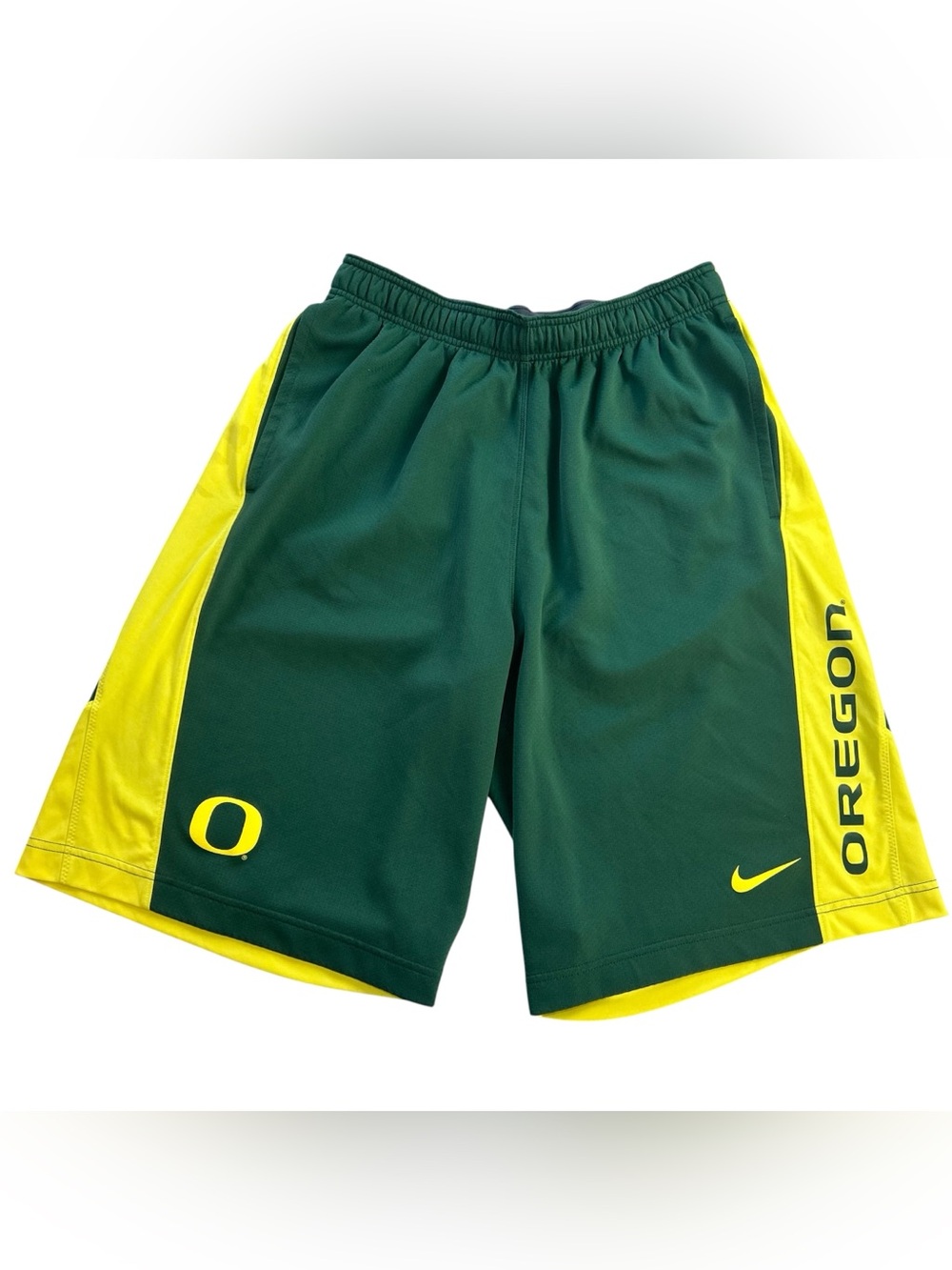 Nike Oregon Ducks Men’s Basketball Shorts NCAA Green Yellow FA14 Dri-FIT size L